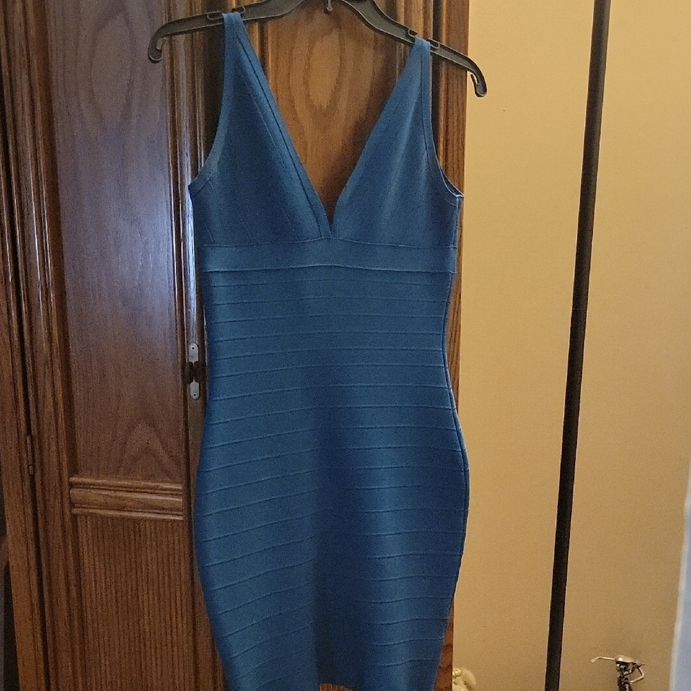 Bodycon Mini Teal Sleeveless Dress